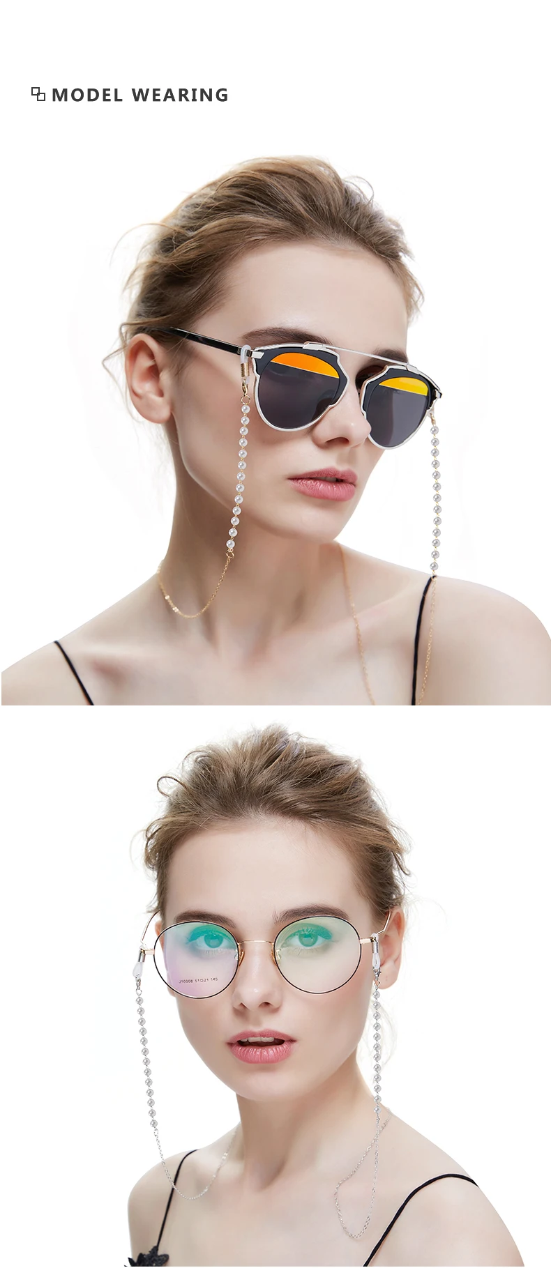 Sonnenbrille Masking Ketten Für Frauen Acryl Perle Kristall Brillen Ketten Glas Lanyard 2021 Neue Mode Schmuck Großhandel – Detail 2