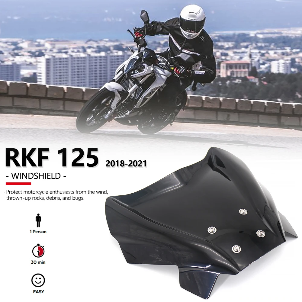 Motorcycle Accessories Sports Windscreen Windshield Viser Visor Wind Deflectors For KEEWAY RKF 125 RKF125 rkf125 2018 - 2021