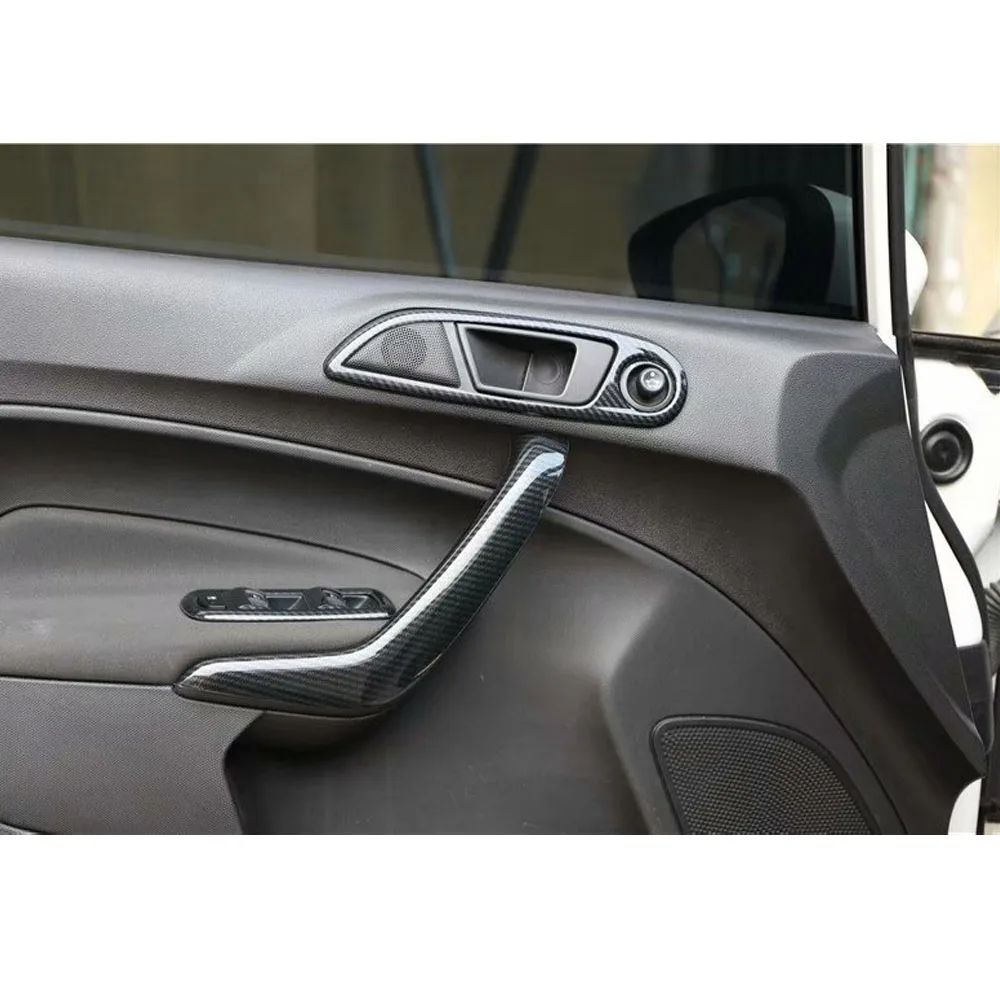 Car Interior Door Handle Decoration Strips Trim For Ford  Fiesta 2009-2013 Auto Parts Styling ABS Accessory