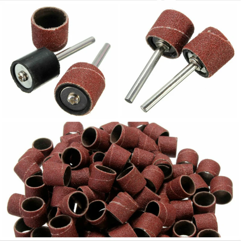 50 pcs abrasive belt kit with 2 grinding wheel drum spindle rotating tool drum grinding wheel kit for stone metal polishing too