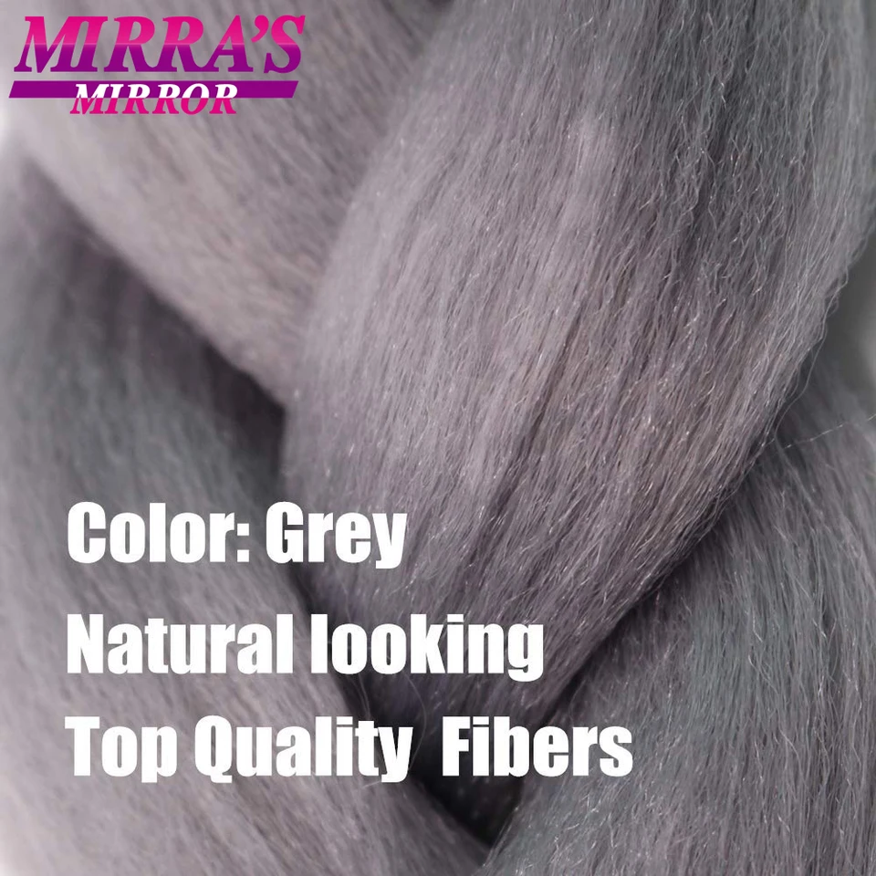 Extensiones de cabello para trenzas jumbo de 82 pulgadas, color puro, sintéticas, ombre, para caja de trenzas, venta al por mayor, espejo de Mirra 5