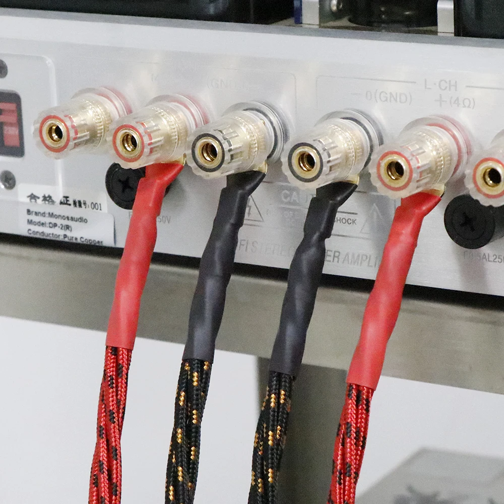 Ein Paar sauerstofffreies Kupfer (OFC) Audio-HiFi-Lautsprecherkabel, HI-FI-High-End-Verstärker-Lautsprecherkabel, Bananenspaten-Steckerkabel – Detail 6