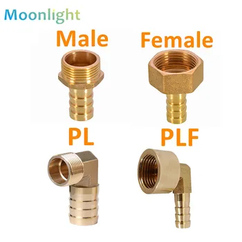 PC PCF PL PLF เจดีย์เชื่อมต่อ 6 8 10 12 14 16 มม.ท่อ barb connector ท่อหางด้าย 1/8 1/4 3/8 1/2 BSP ท่อทองเหลือง