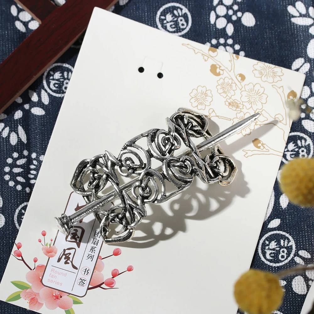 2021 New Women Girls Celtic Hairpins Silver Vintage Viking Hair Clips Hair Slide Hair Stick Barrette Knot Hair Accessories - Image 3