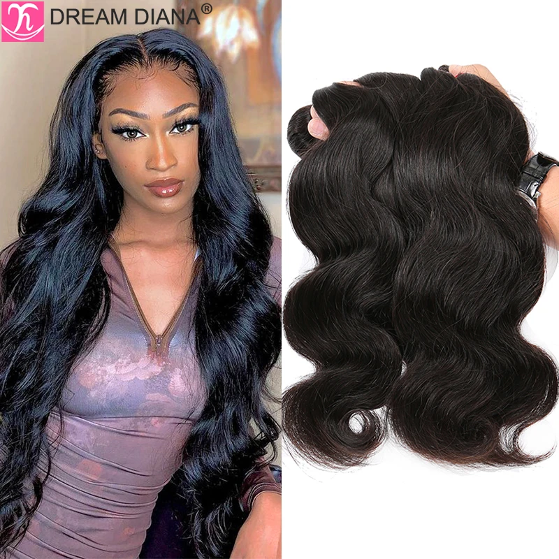 DreamDiana Remy Body Wave 4 Bundles Deal Brazilian Hair Weave Bundles 8