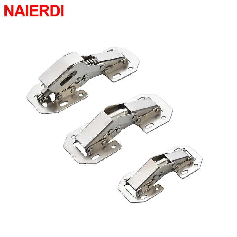 NAIERDI 3 Inch Cabinet Hydraulic Hinge 90 Degree No-Drilling Hole Cupboard Door Soft Close Hinges 4 Inch Furniture Hinge