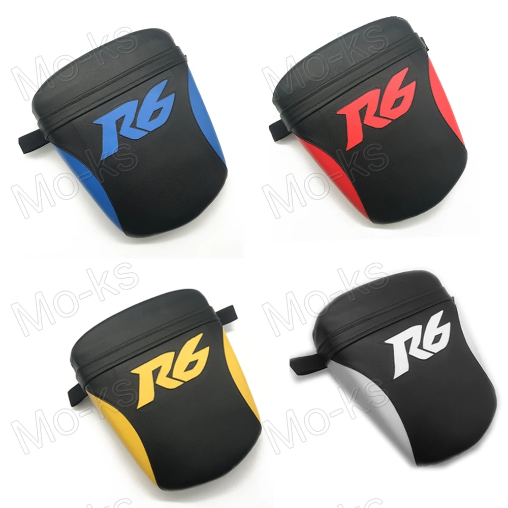 Motorcycle Rear Seat Passenger Pillion Artificial Leather For Yamaha YZF R6 2003 2004 2005 Black and White Blue Yellow Red