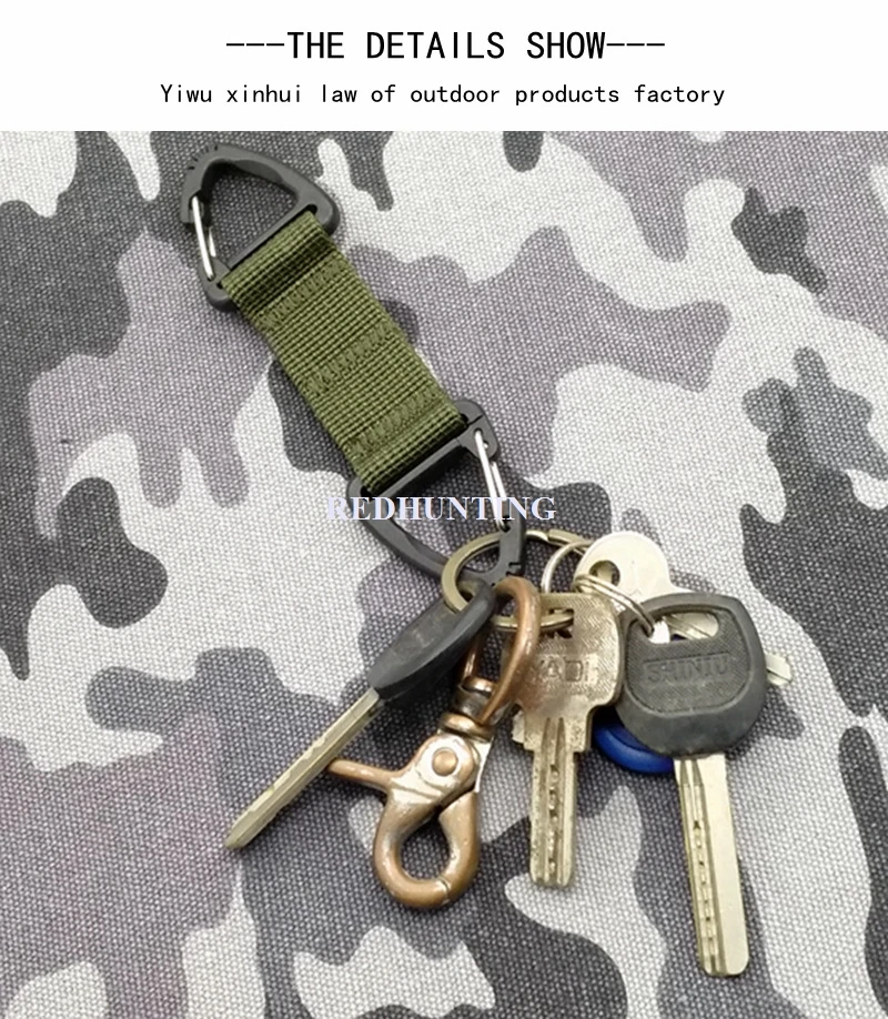 4.72 inches Double Plastic Triangle Tactical Nylon Belt Clip Molle Hooks Key Holder Carabiner Buckle Keychain