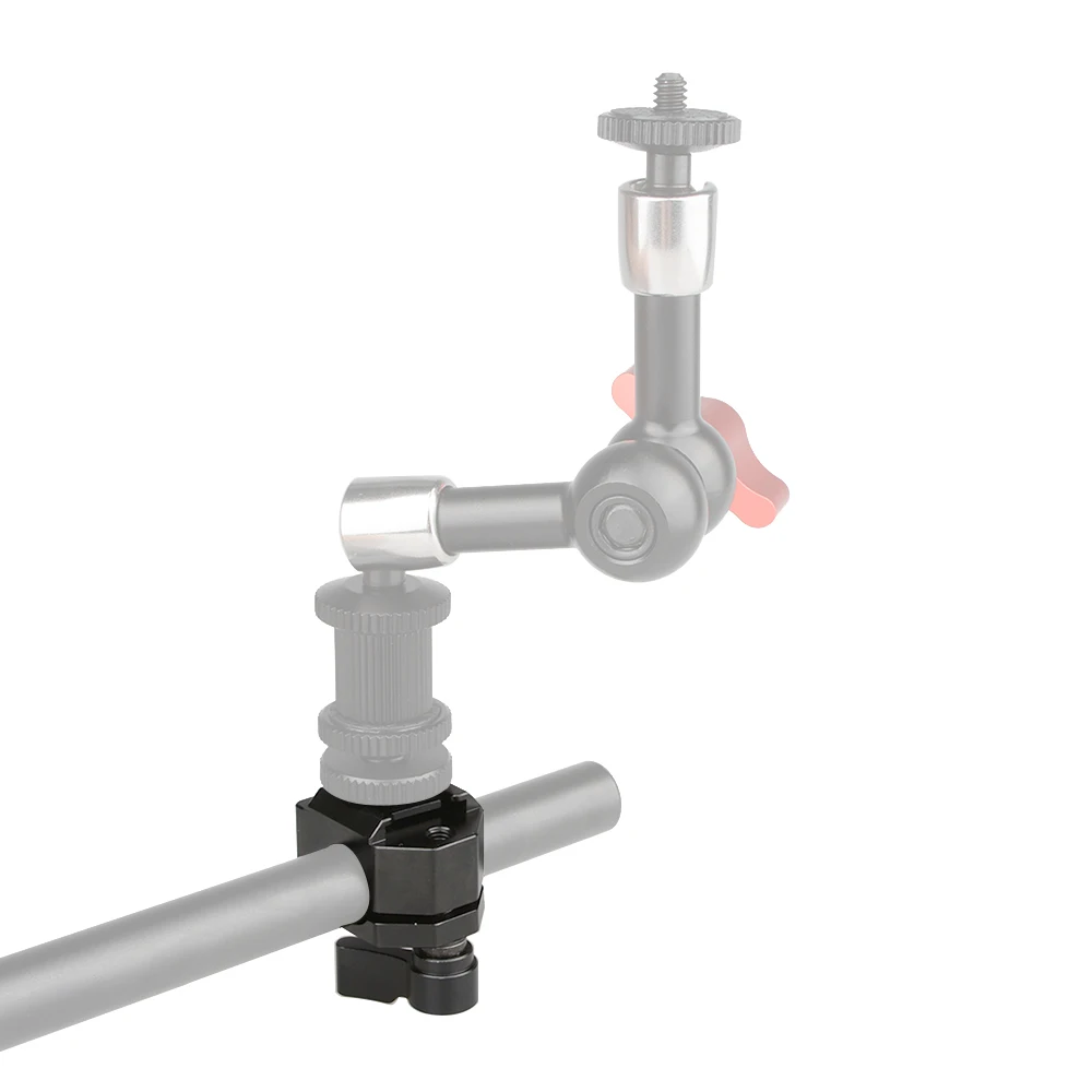 Zacisk pręta mocowanie do buta camvinate 15mm z czerwoną/czarną gałką do kamery 15mm System wspornik szyny z głowicą światła LED