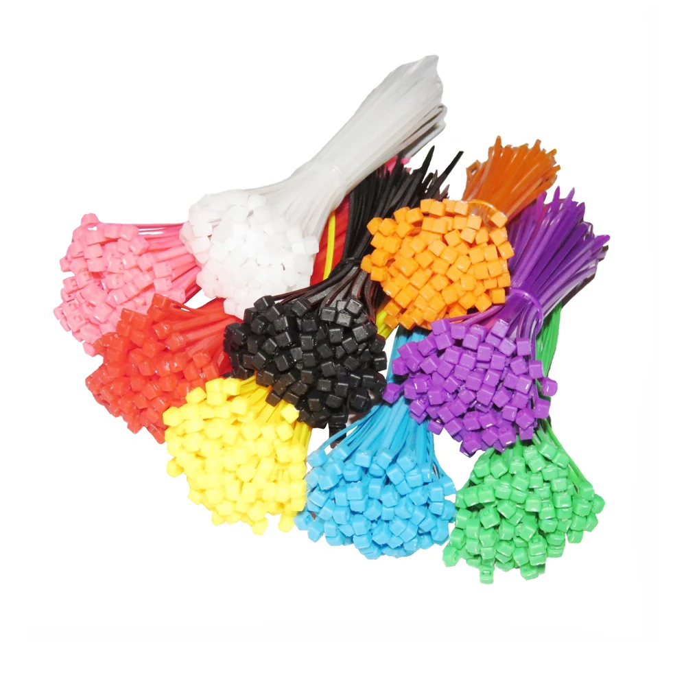 100pcs/bag 8 Color 2.5mm*100/150/200mm Self-Locking Nylon Wire Cable Zip Ties Cable Ties White Black Organiser Fasten Cable