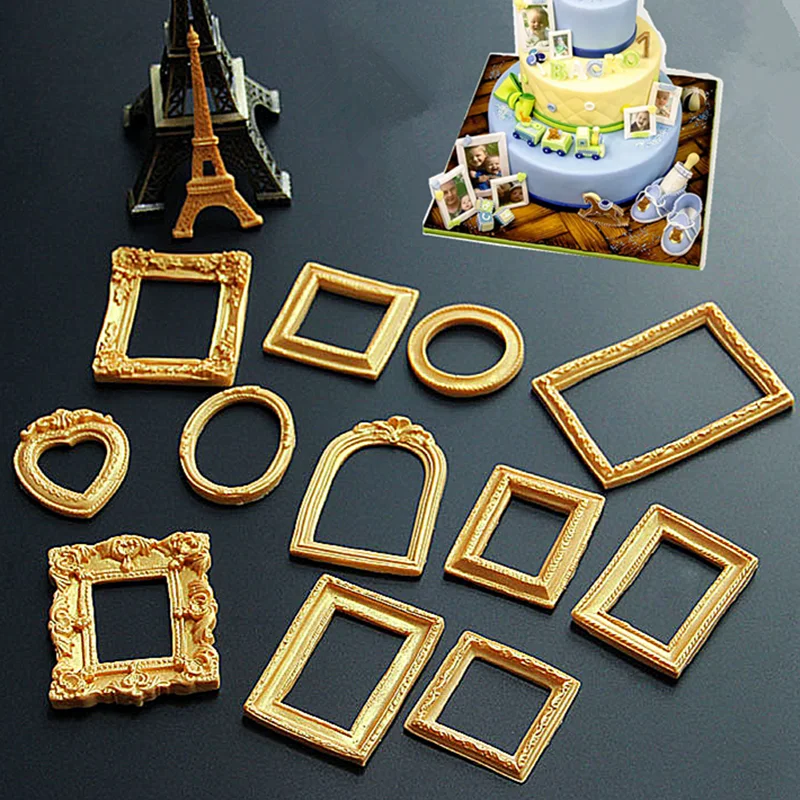 Photo Frames Resin Mold Cake Chocolate Lace Decoration DIY Dessert Candy Pastry Fondant Silicone Moulds Kitchen Baking Tools