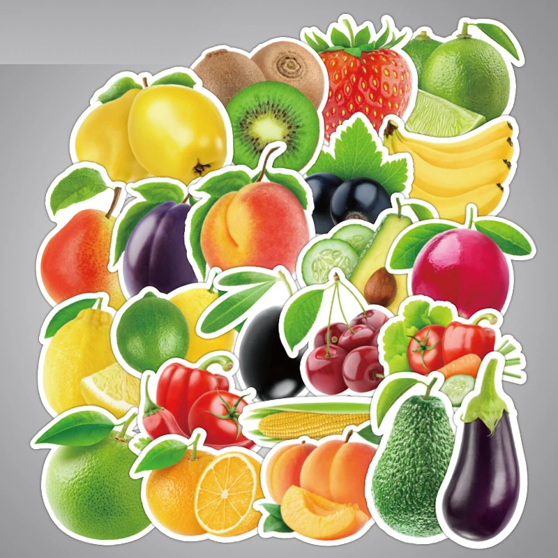 100Pcs/set Cartoon Fruit Waterproof PVC Graffiti Stickers For Laptop Notebook Skateboard Computer Luggage Decal Sticker