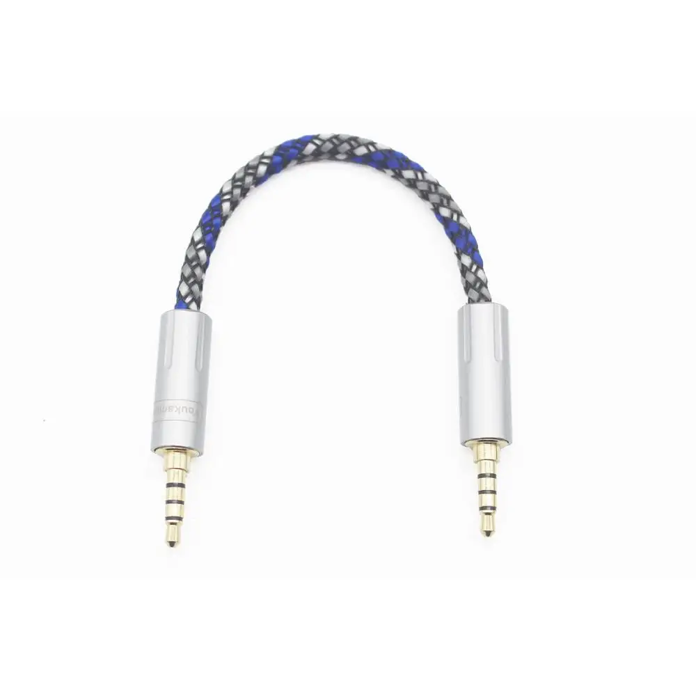 3.5mm trrs 4 Pole Male to Male Balanced 8 Core Headphone Adapters Cable Silver Plated Aux Cable in Box 3.5mm to 3.5mm