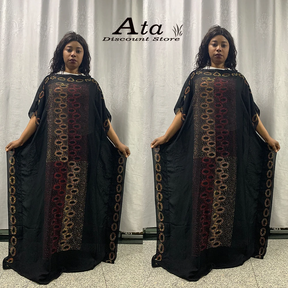 Kaftan Abaya Long Black Dresses Africa Clothing Lady Robe Muslim Islamic Pray Boubou  Women Maxi Turban 100%cotton High Quality