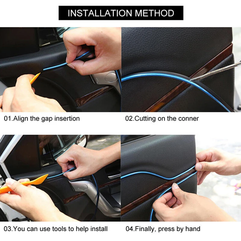 Oranje Auto Styling Interieur Molding Trim Versieren Strip 5M Lijn Kloof Filler Kit