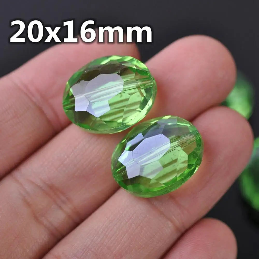 10pcs 12x9mm 16x12mm 20x16mm Oval Faceted Crystal Glass Loose Beads for Jewelry Making DIY Crafts