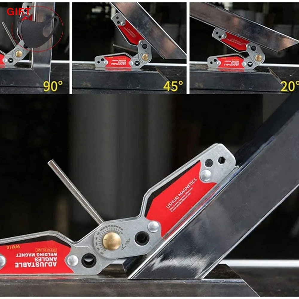 Imagem -06 - Strong Magnetic Welding Corner Clamp Kit Welding Magnet Holder Fixture Corner Tool Ângulo Ajustável 20 °200 °