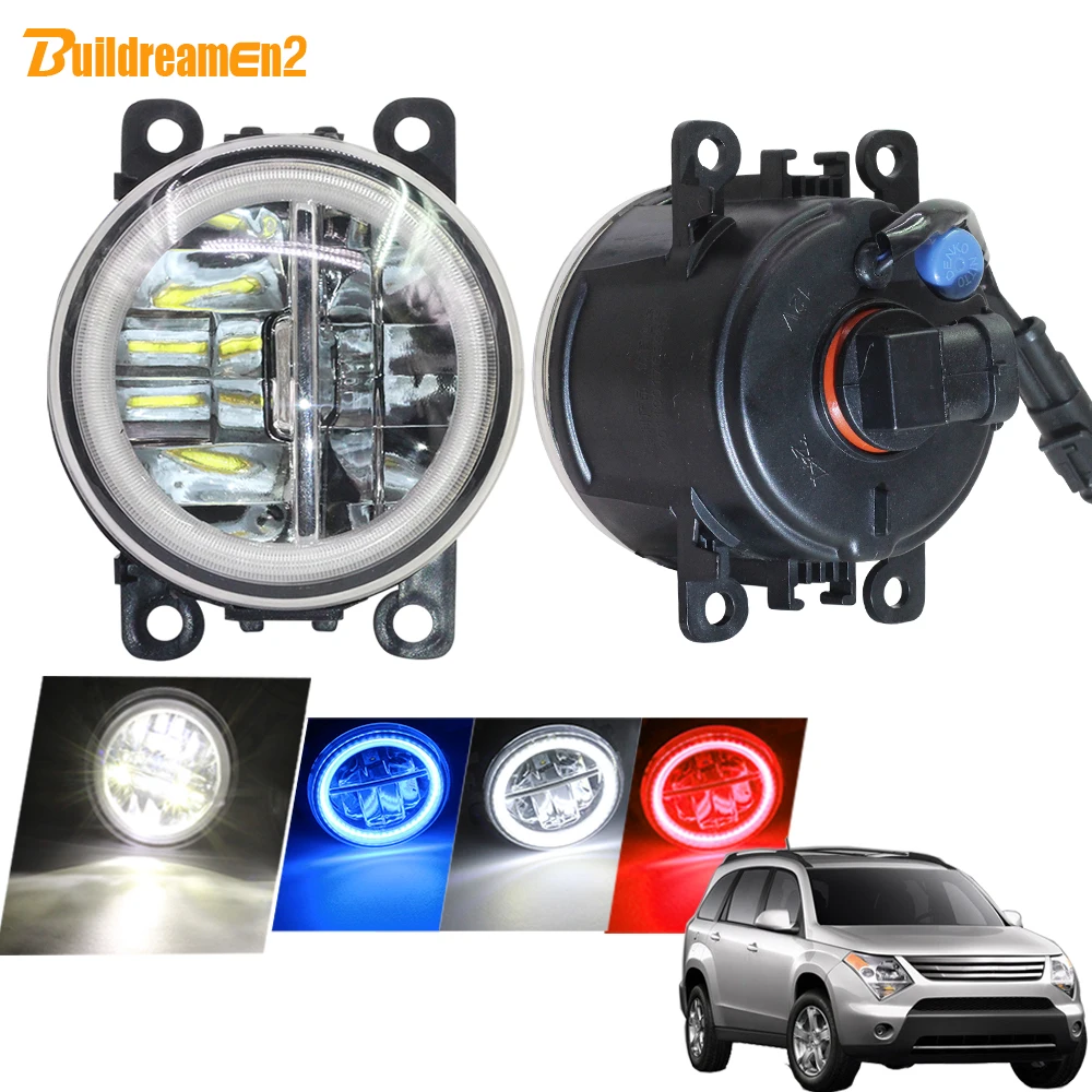 

Buildreamen2 Car Styling 4000LM Fog Light Assembly H11 LED Angel Eye DRL Daytime Running Light 12V For Suzuki XL7 XL-7 2007-2009