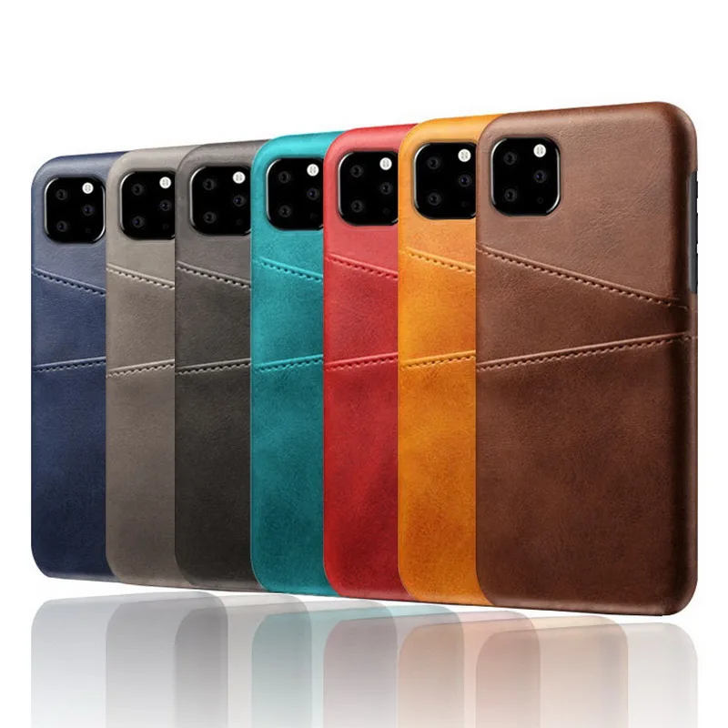 Luxury PU Leather Card Holder Slot Cases For iPhone 11 pro Max X XR XS Max Case Slim Hybrid Hard Platic Cover For iphone 7 8