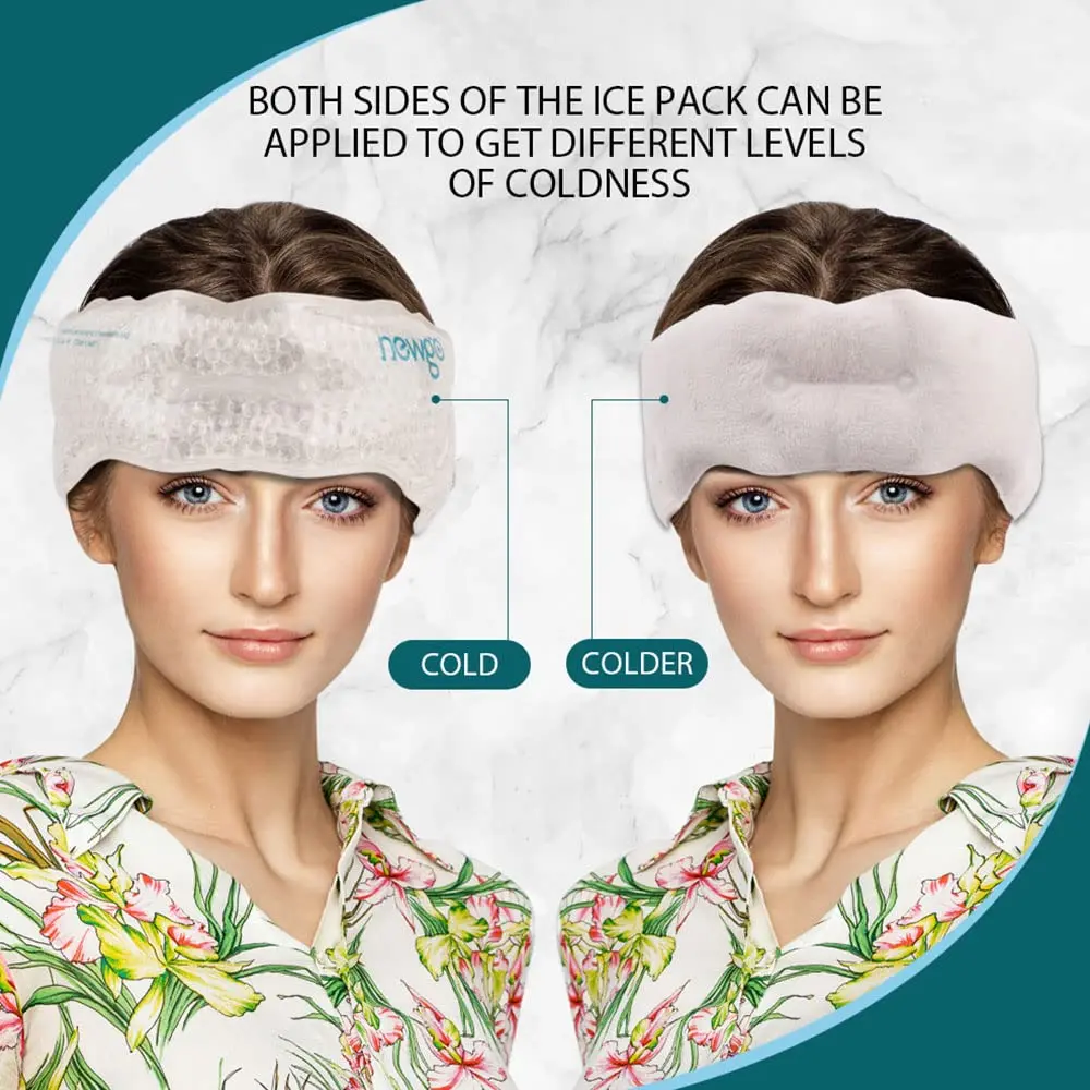 Headache Ice Pack Head Wrap Migraine Relief Adjustable Therapy Gel Cold Hot Compress Therapy Fever Tension Stress Pain Relief