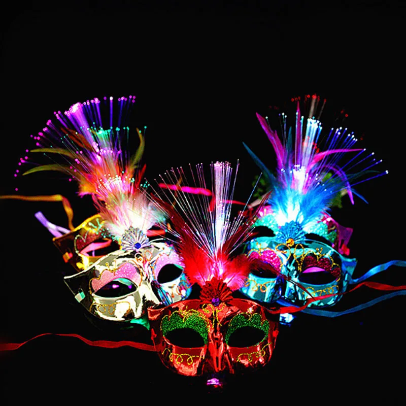 

Light Up Glowing Mask Princess Party Optical Masquerade Female Luminous Masks Wedding Festival