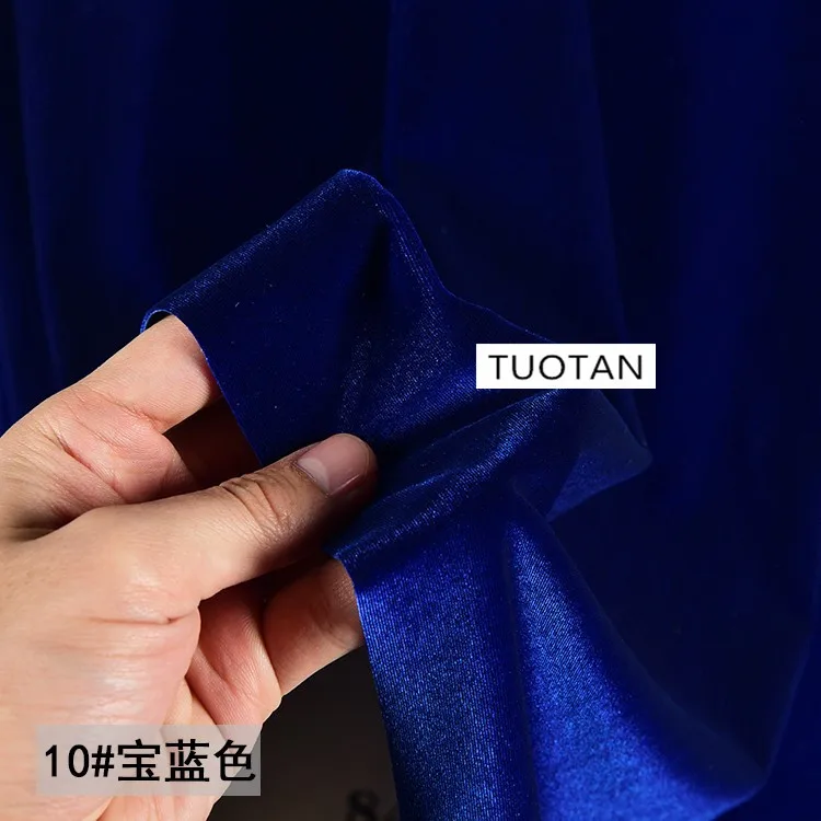 royal blue velvet fabric with stretch gold velvet on all sides compact single-sided velvet high-definition clothing fabric