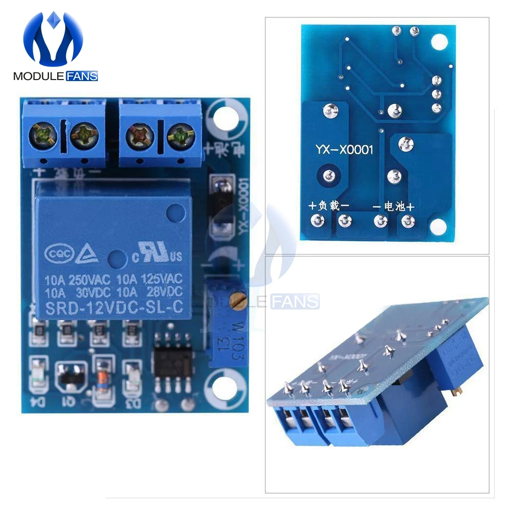 Battery Undervoltage Cut off Automatic Switch Recovery Protection Module Charging Controller Control Protection Board Relay