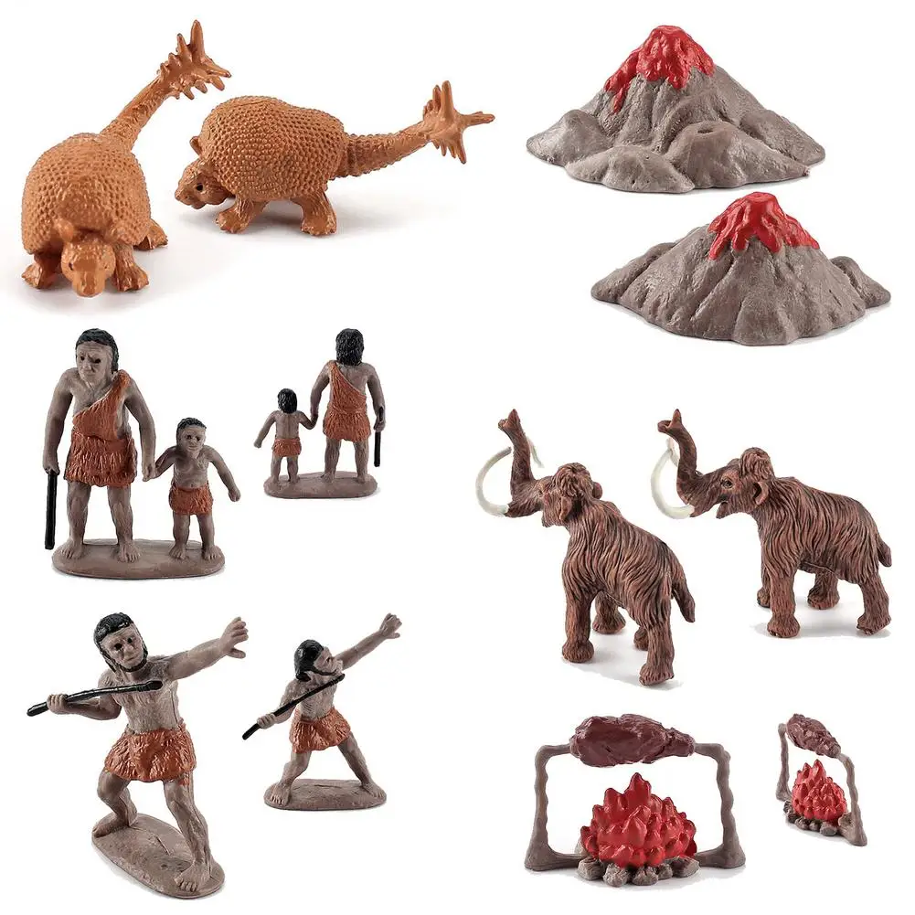 Simulation Primitive People Models Prehistoric Life Of Forest Hunting Animal Model Scene Caveman Kid Hand-made Sand Table