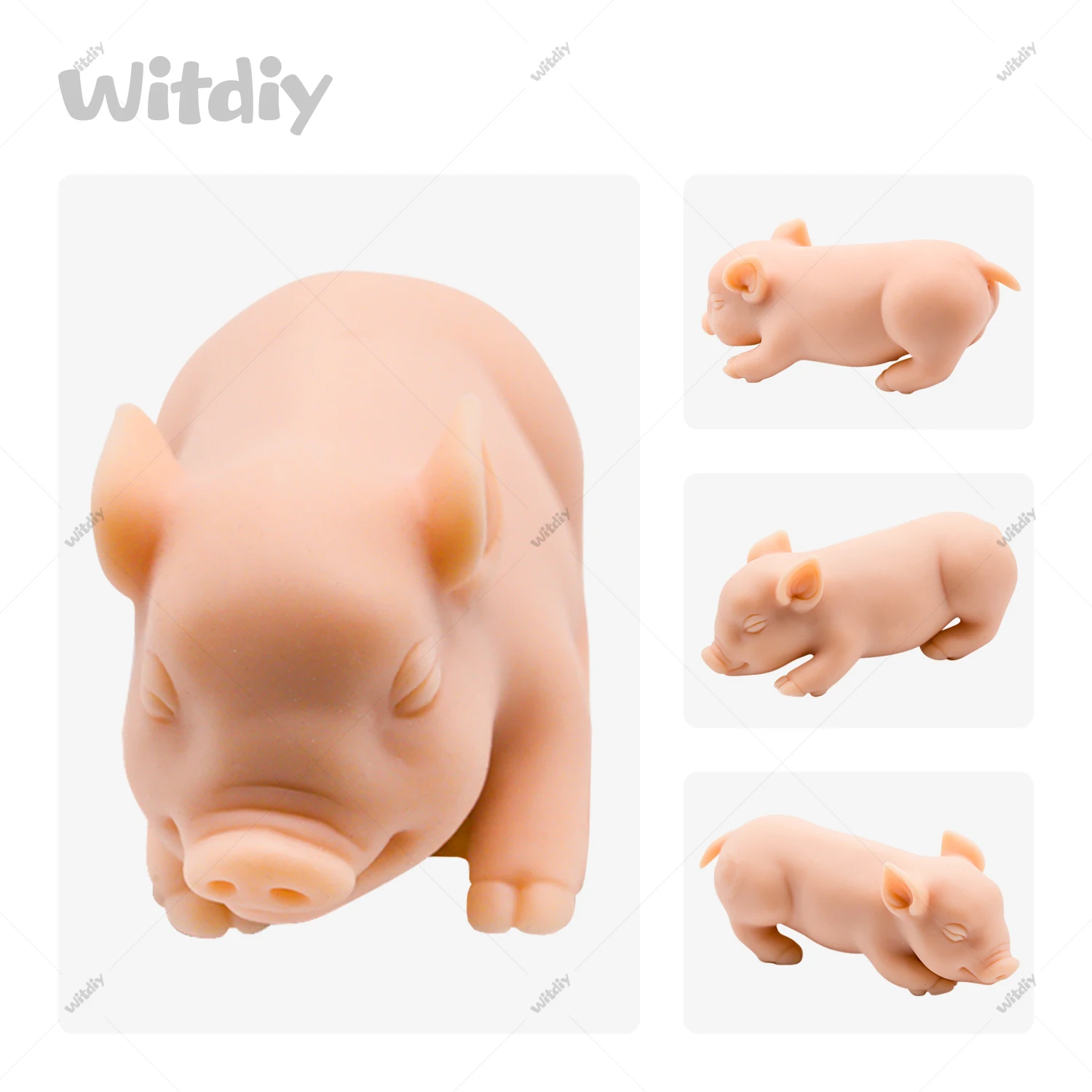 Witdiy pig 13 cm/5.12 inch new silicone reborn doll baby unpainted kit /Give 2 gifts