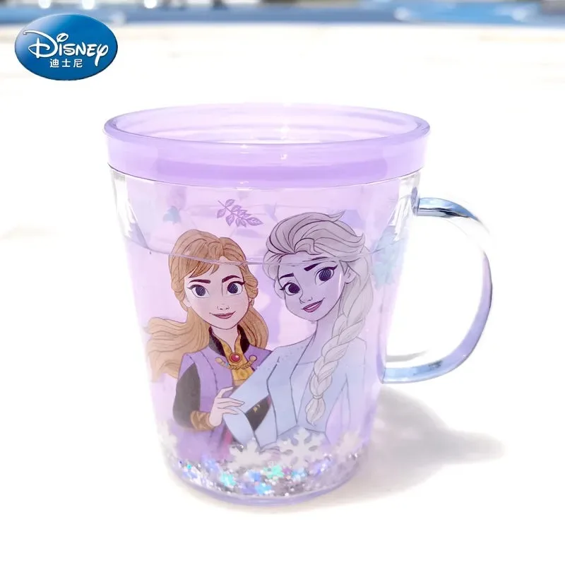 Disney Meisjes Bevroren Kristal Cup Met Handvat Dubbele Laag Student Cartoons Koud Water 260Ml Baby Mond Cup