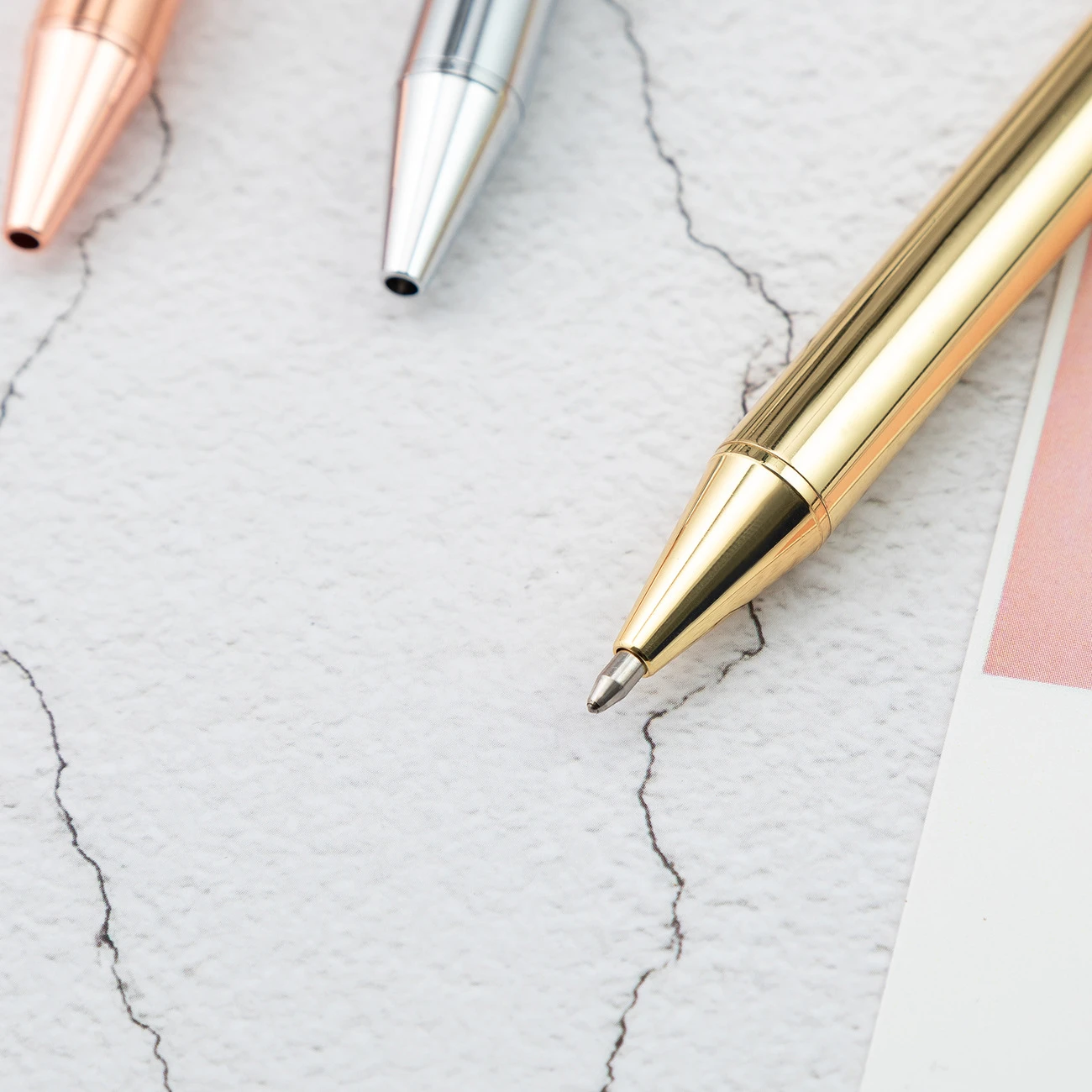 1-3 pcs Lytwtw's Roller Ballpoint Pen Luxury Cute Wedding Rose Gold Metal Stationery School Office Supply High Quality Spinning image 3