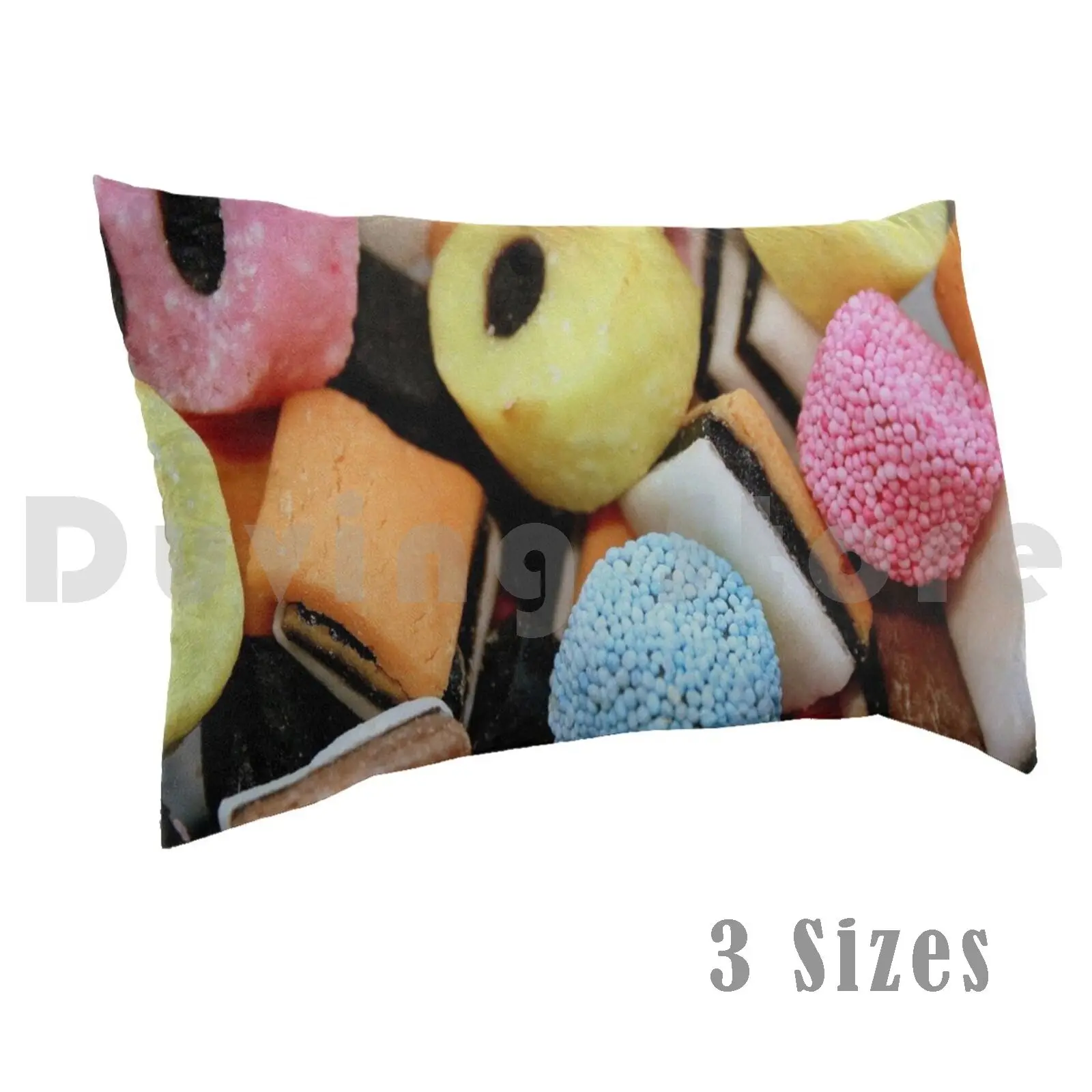 All Sorts Pillow case 3300 All Sorts Candy Food Liquorice Sweets Sweet Tooth Yellow Blue Pink