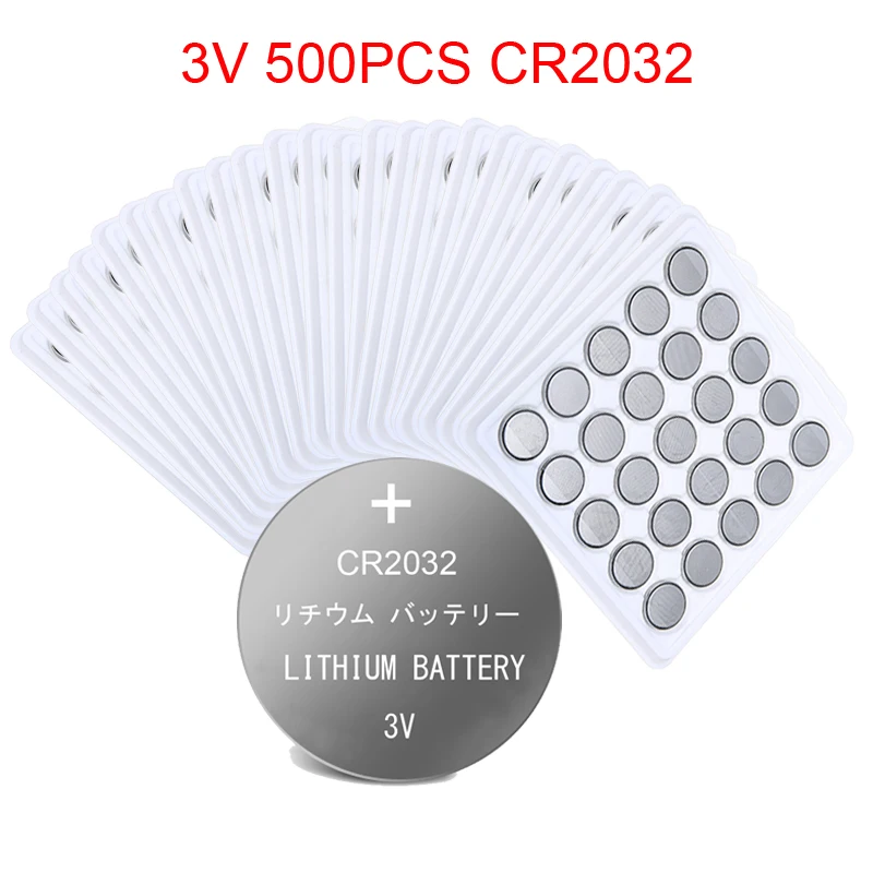 500PCS CR2032 3V Original Lithium Battery For Watch Remote Control Calculator CR 2032 Electronic button cell coin batteries