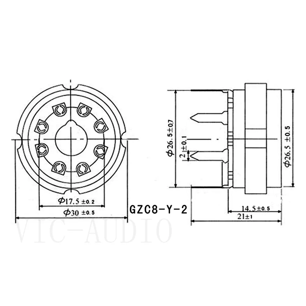10 шт., 8-контактные керамические трубчатые розетки K8A для 6P3P 6SN7 6N8P 6N9P 5Z3P 5Z4P 6550 KT88, вакуумный трубчатый усилитель, винтажный Hi-Fi