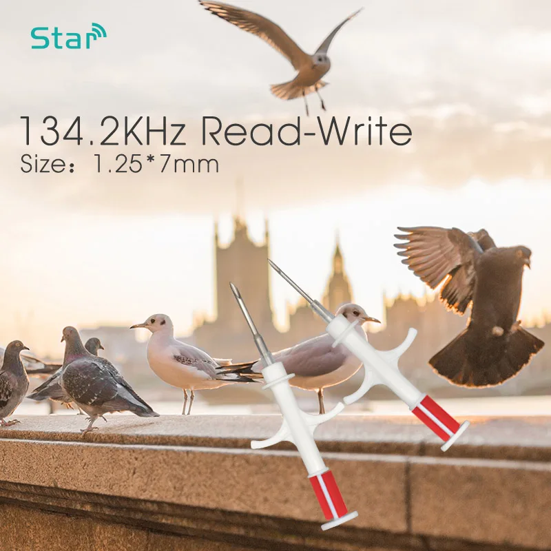 (8pcs) 1.25*7mm Microchips RFID Syringe Dog Pet pig Animal Id Injector with 134.2khz ISO FDX-B injection chip Transponder