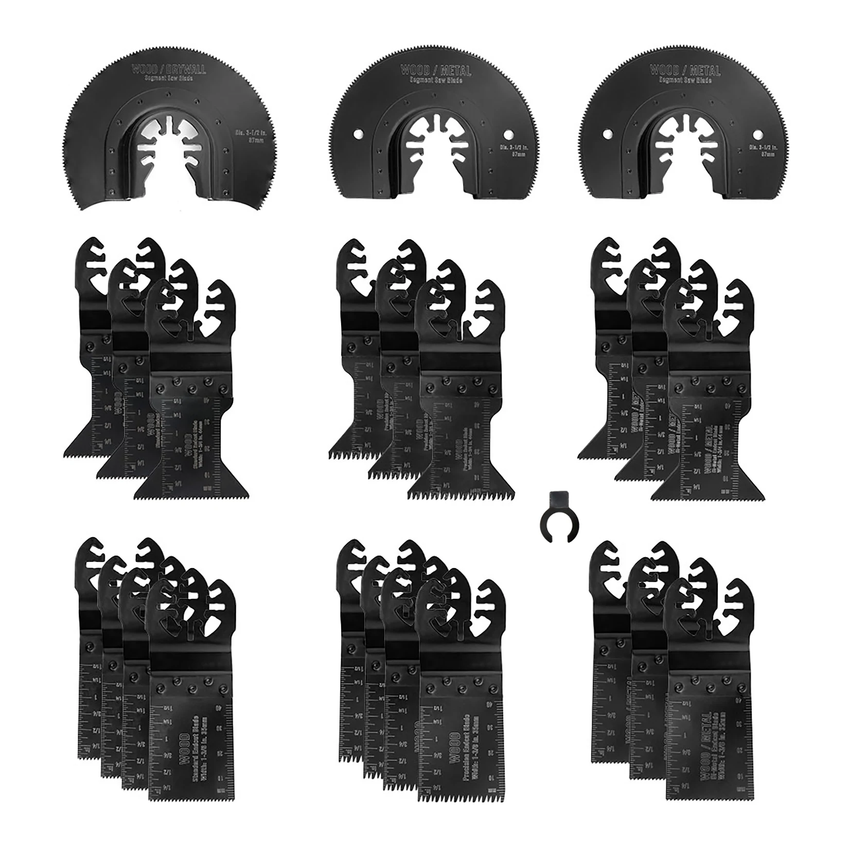 WORKPRO 23 PCS Multi Oscillating Saw Blades Set for Wood Plastic Metal Saw Blades with Quick Release Design