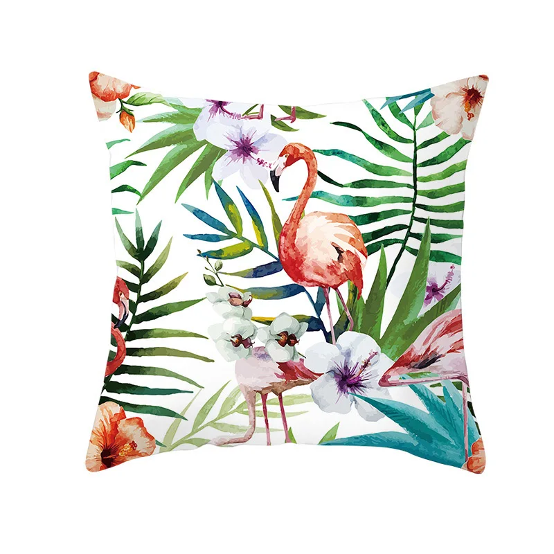 Tropical Plants Cushion Cover Summer Green Leaves Tropical Plants Pillow Case Home Textiles Decorative Pillowcase Cushion Cover