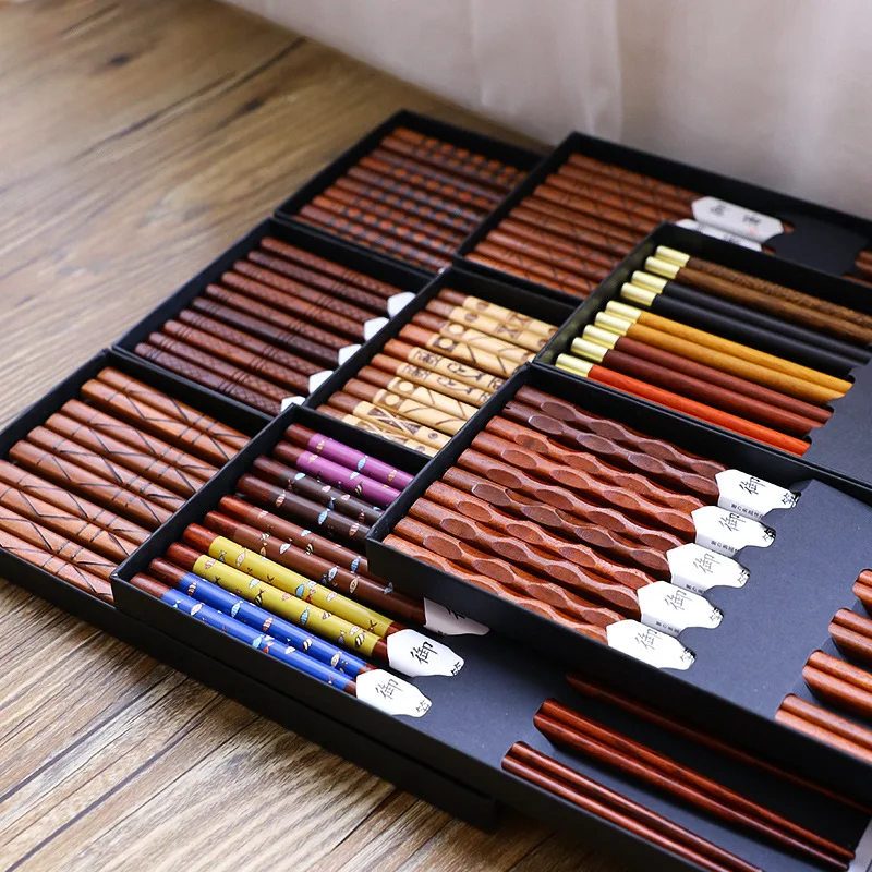 

Wooden Chopsticks Japanese Gift Box Five Pairs Set Chopsticks Solid Wood Chopsticks Gift Kids Chopsticks Anime Chopsticks