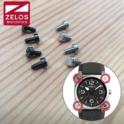 Black matte PVD/matte silvery BR watch bezels inserts screw for Bell&Ross original BR03 42mm watch cases