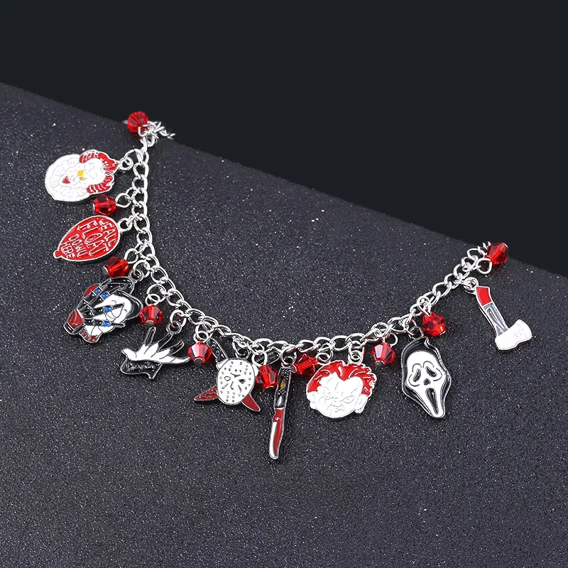 Horror Charms Bransoletka Halloween Figurka Wisiorek Bransoletki Bransoletki dla kobiet Mężczyźni Kolekcja biżuterii Prezent