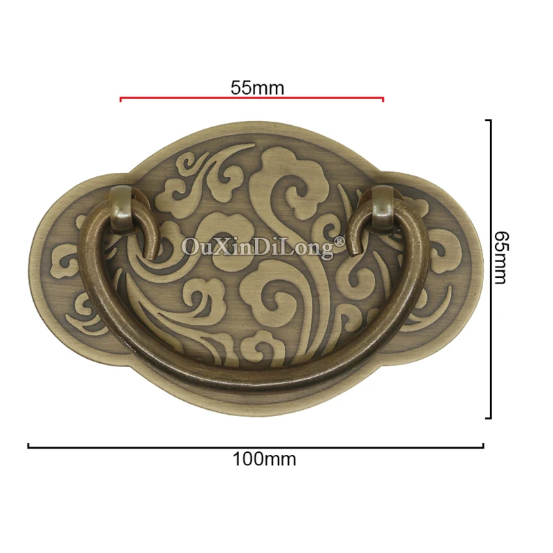 Retro Vintage 10PCS European Antique Brass Cabinet Handles Drawer Pulls Cupboard Wardrobe TV Shoe Cabinet Pens Handles&Knobs