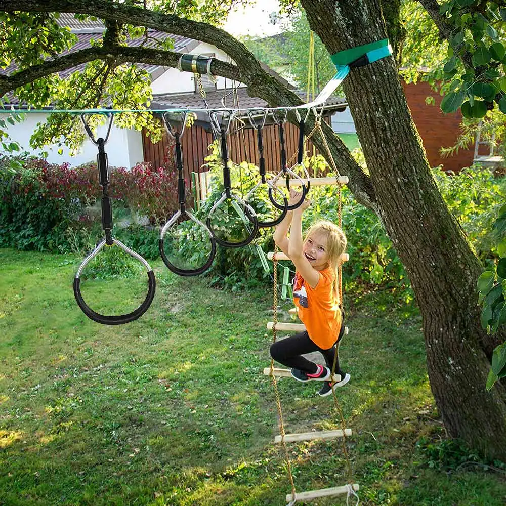 Outdoor Swing Rings Gymnastic Ring Climbing Hanging Rings Swings Accessories Children Climbing Equipment Garden Fitness Toys