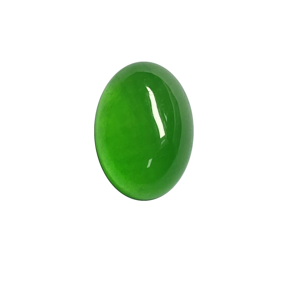 

Meisidian 5A Quality 10X14MM Oval Cabochon Natural Myanmar Jadeite Loose Burma Green Jade Stone