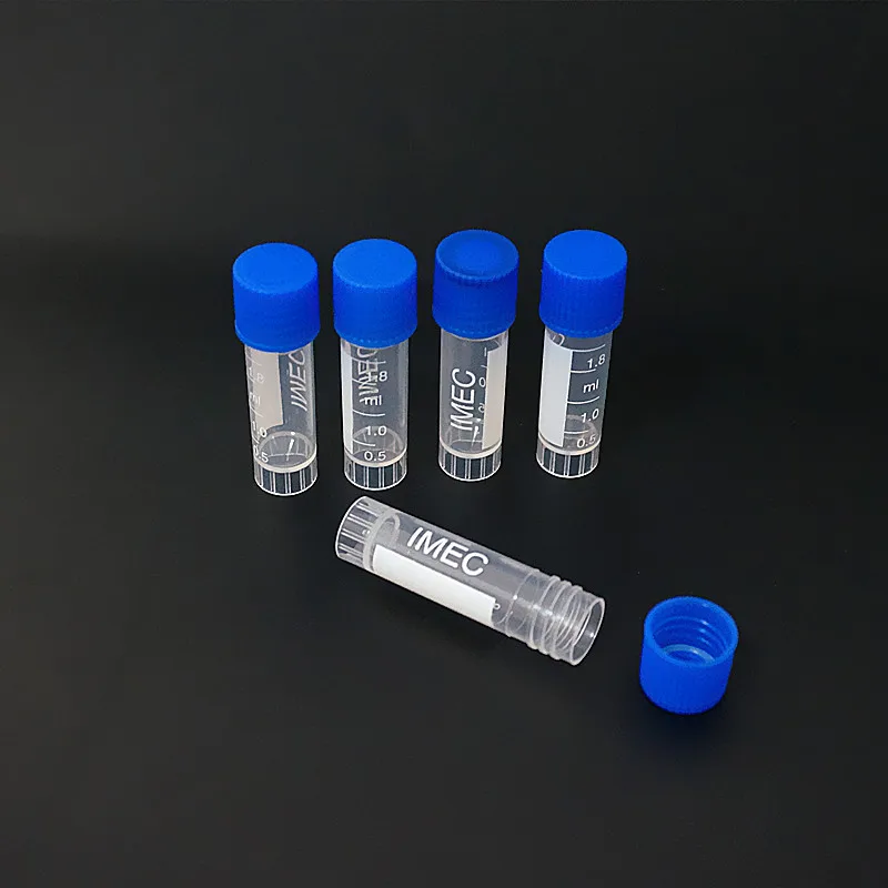 

500pcs/lot 1.8ml(2ml) cryovial Cryopreservation tube Cryogenic Vials Plastic reagent bottle with Silica gel washer free shipping