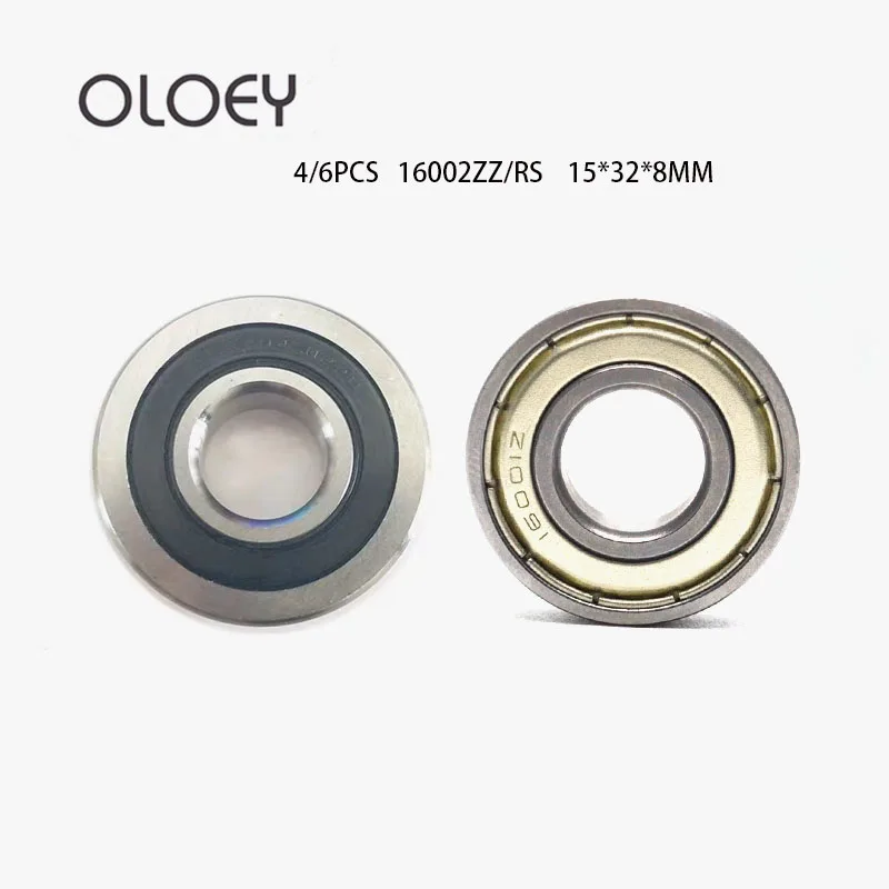 Factory Price Free Shipping 4/6pcs 16002 ZZ RS 16002ZZ RS Thin Section 16002 Bearing 15x32x8mm 16002-2Z RS High Quality