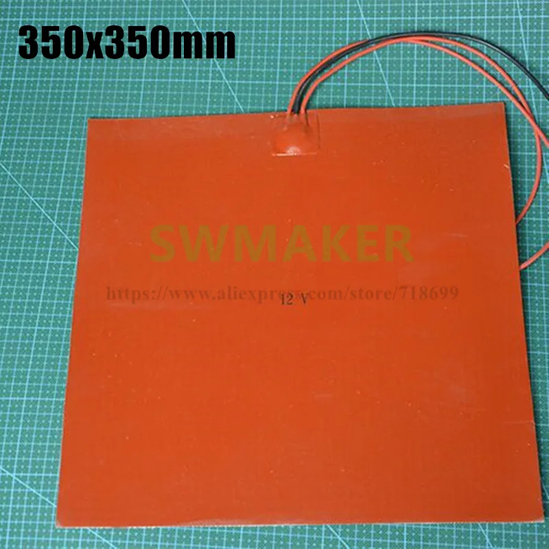 

350x350mm 500W 800W Anycubic 3D Printer Heat Bed Silicone Rubber Heater 350*350mm Electric Heating Pad Customized