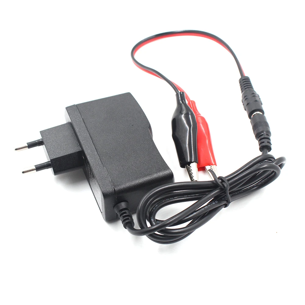 12V 1000ma Lead Acid Dry Battery Charger for Car Motorcycle 12 Volt 1A Electric Toy Tool Motor Power Charging Adapter with Clip