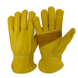 Gants de sécurité en cuir de vachette pour hommes, gants de travail, gants de soudage, gants de protection sportive, vêtements MOTO, 4021-1