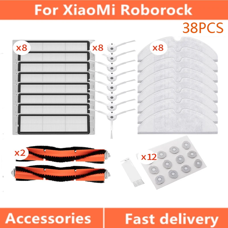 สำหรับ Xiaomi Mijia Mi 1S Roborock S50 S55เครื่องดูดฝุ่นหุ่นยนต์หลักแปรง Roller Hepa กรองฝุ่นกล่อง Rag ถังน้ำอะไหล่