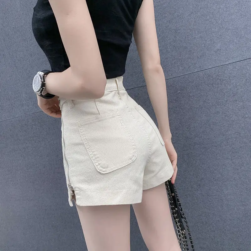 Casual Aesthetic Korean Loose Fashion Hot Wide Leg Sexy Vintage High Waist Women\'s Jean Denim Shorts Female Summer Short Pants